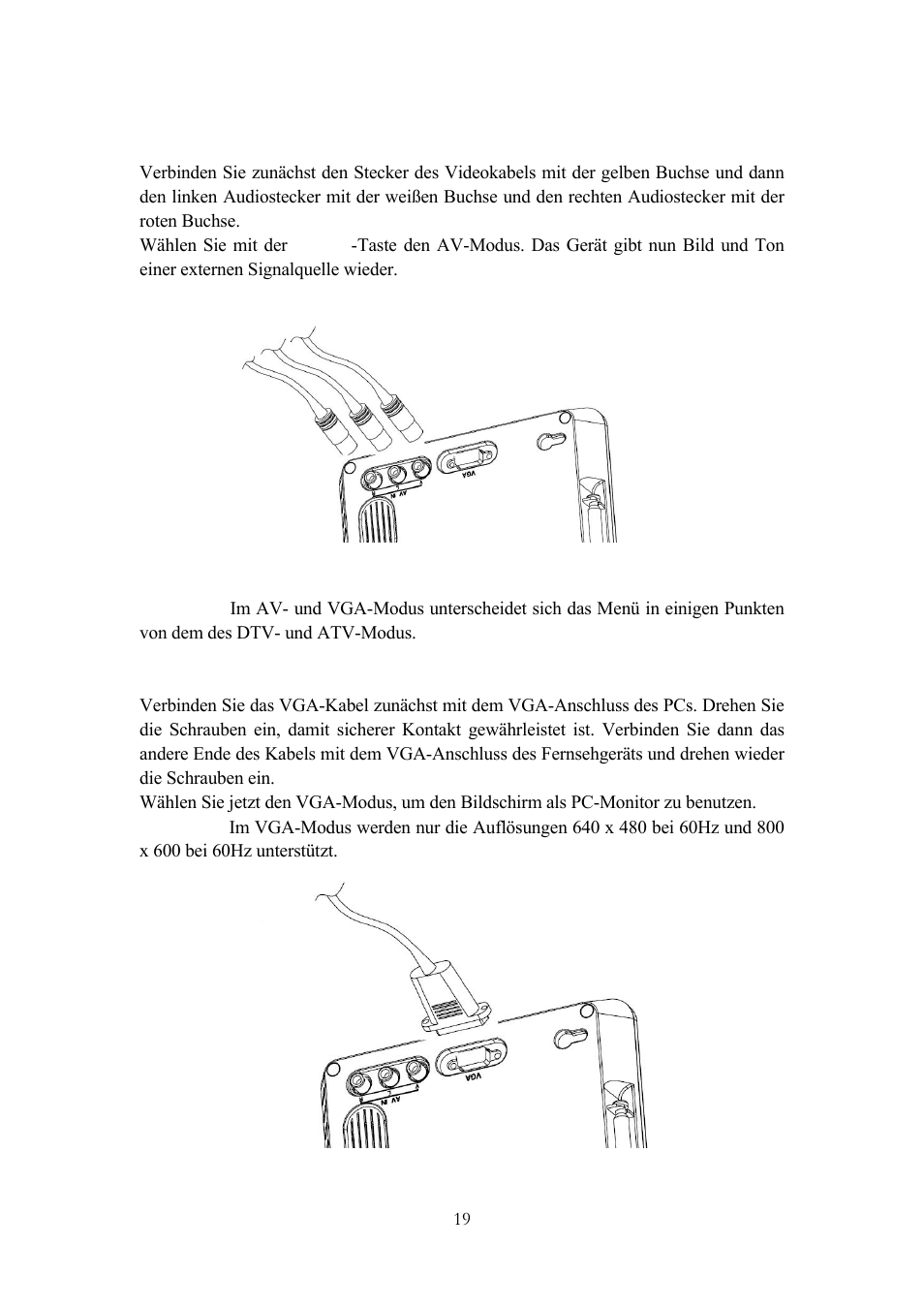 3 audio- und videoeingang, 4 anschluss an einen pc, Steuerung des menüs | Lenco TFT-1020 User Manual | Page 148 / 157