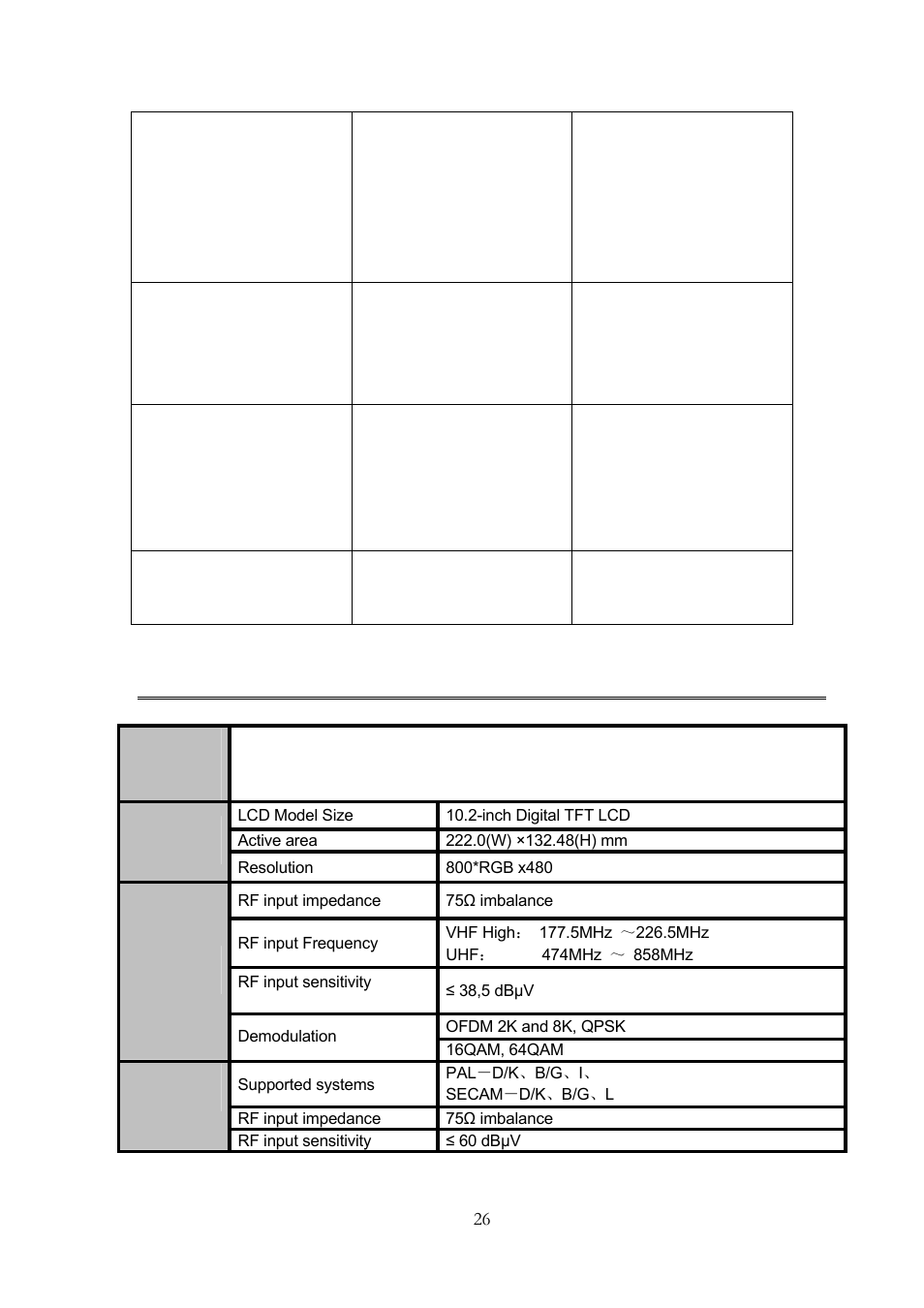 Technical specifications, Tft-1020 | Lenco TFT-1020 User Manual | Page 30 / 157