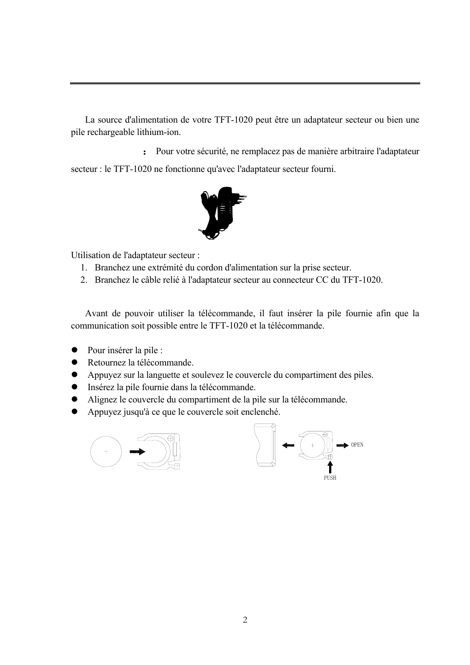 Petit guide pratique, Préparation de la télécommande, Accordement de votre | Tft-1020, Reparation de la telecommande, Raccordement de votre tft-1020, Remarque | Lenco TFT-1020 User Manual | Page 68 / 157