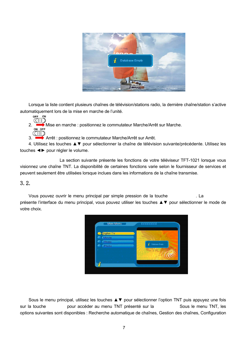 Présentation du menu principal, 1 tnt, Resentation du menu principal | Lenco TFT-1021 User Manual | Page 114 / 171