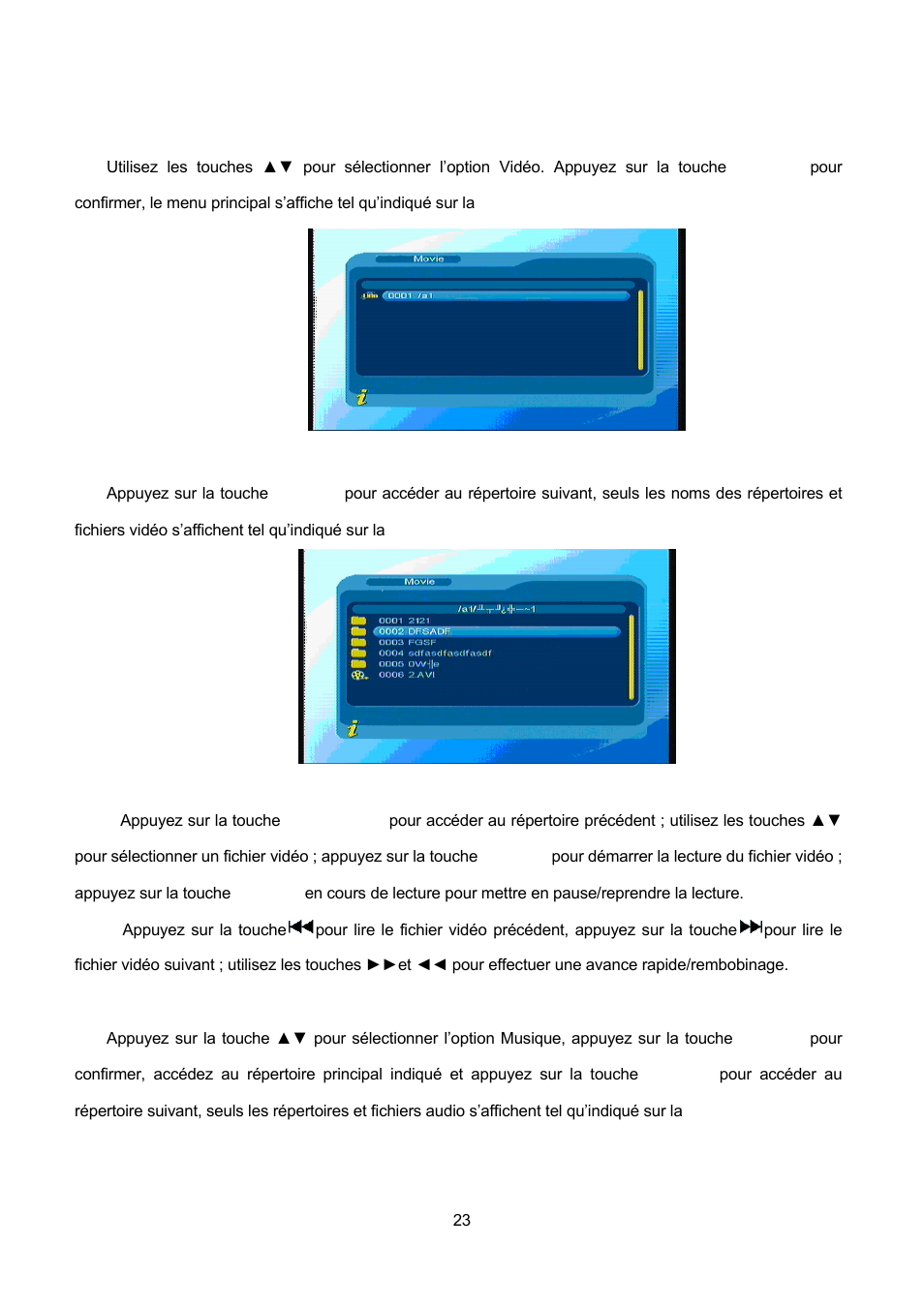2 vidéo, 3 musique | Lenco TFT-1021 User Manual | Page 130 / 171