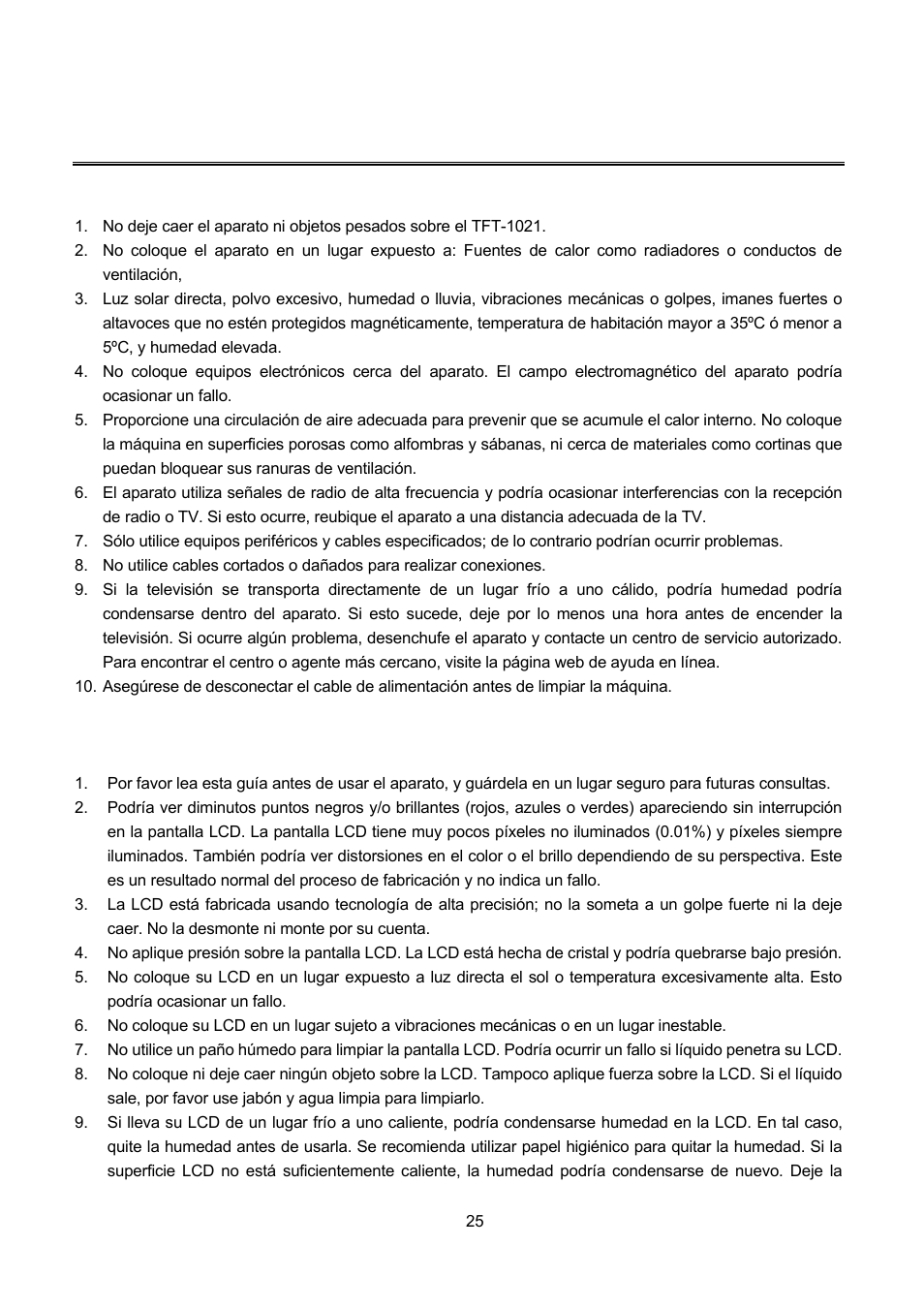 Mantenimiento, 1 manejo de su tft-1021, 2 consideraciones sobre la pantalla | Anejo de su, Tft-1021, Onsideraciones sobre la pantalla | Lenco TFT-1021 User Manual | Page 167 / 171