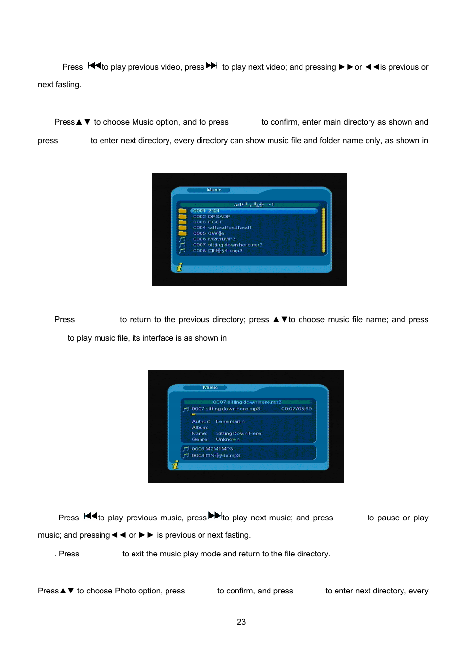 3 music, 4 photo | Lenco TFT-1021 User Manual | Page 27 / 171