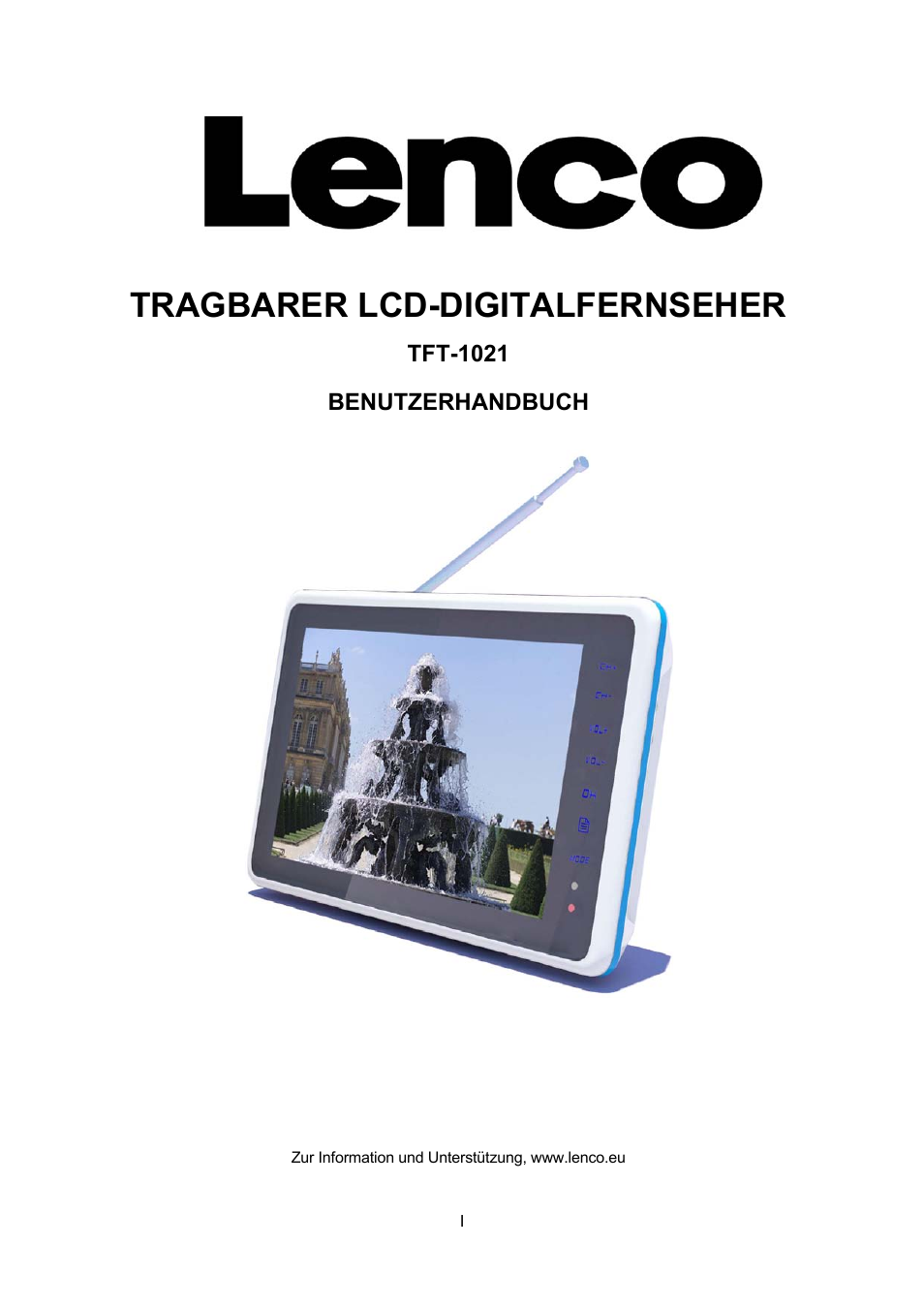 Tft-1021 ger.pdf, Tragbarer lcd-digitalfernseher | Lenco TFT-1021 User Manual | Page 34 / 171