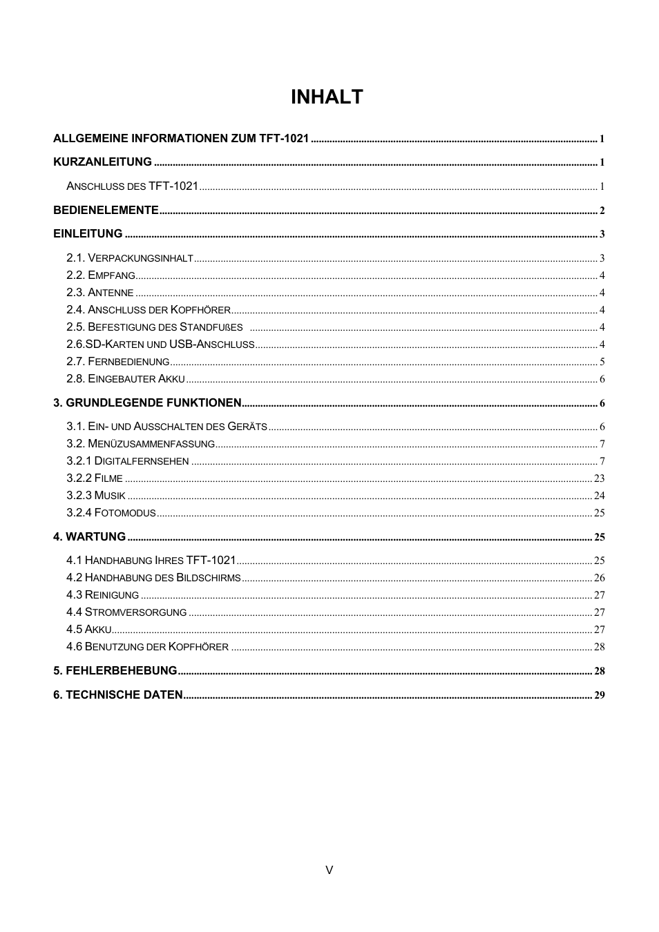 Inhalt | Lenco TFT-1021 User Manual | Page 38 / 171