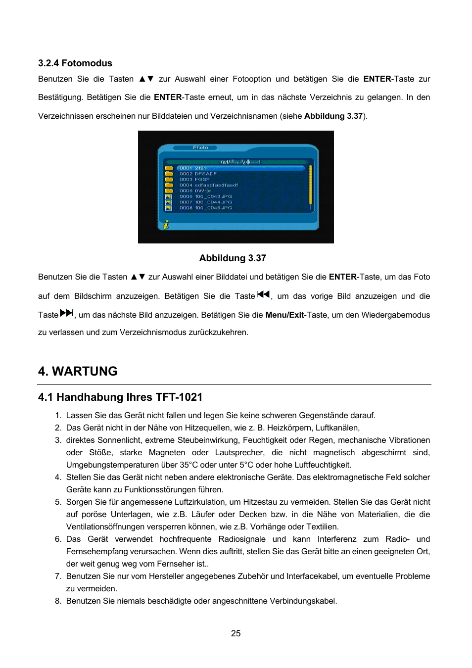 Wartung | Lenco TFT-1021 User Manual | Page 63 / 171