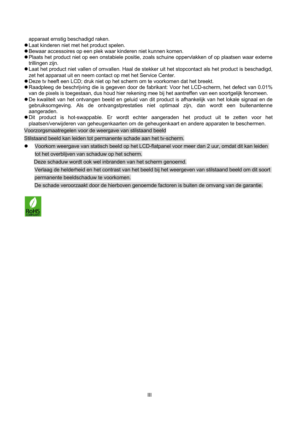 Het product voldoet aan de rohs-eisen | Lenco TFT-1021 User Manual | Page 72 / 171
