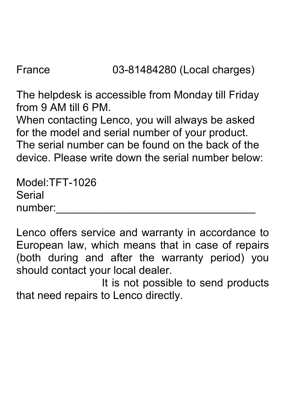 Lenco TFT-1026 User Manual | Page 17 / 37