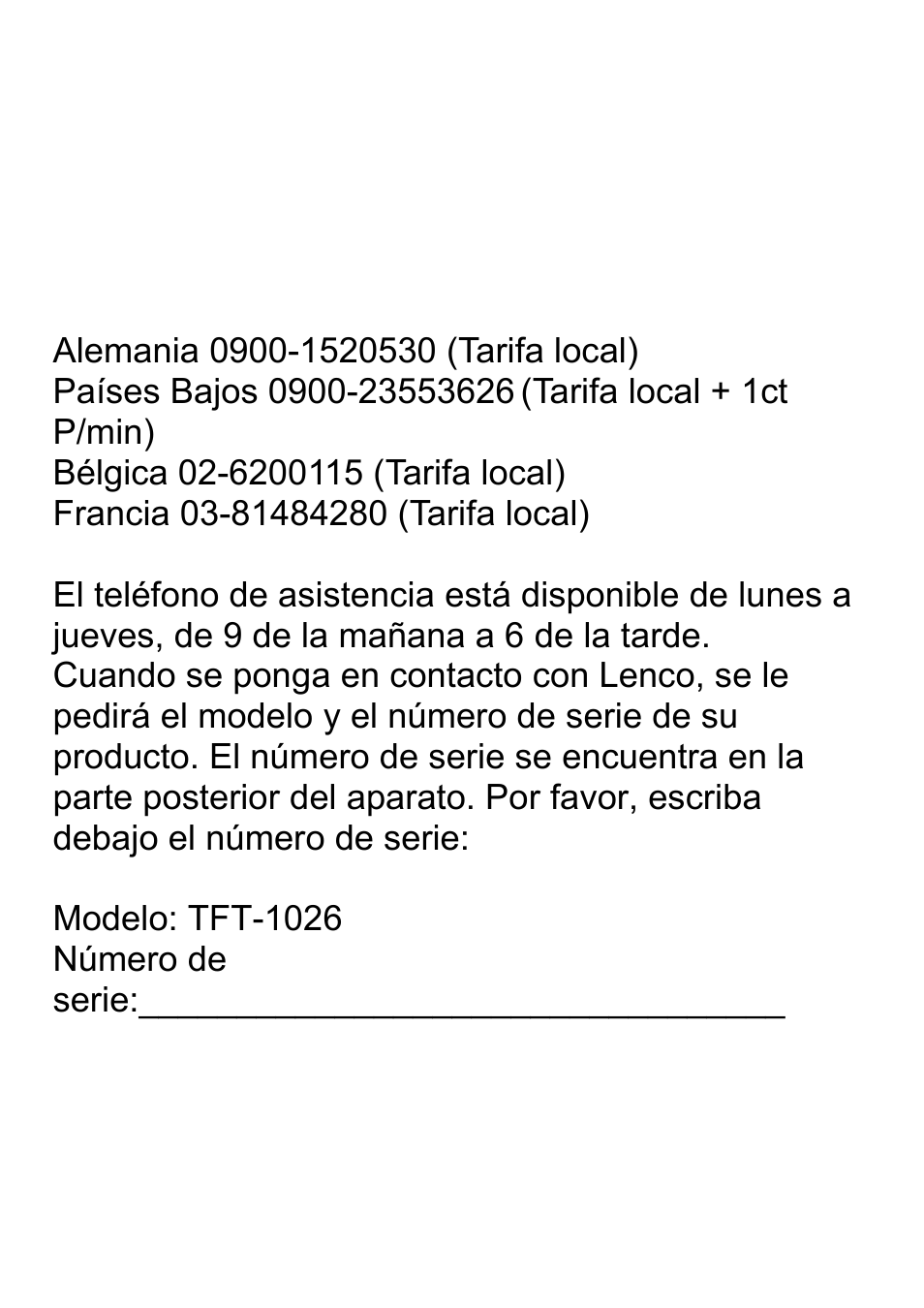 Lenco TFT-1026 User Manual | Page 27 / 37