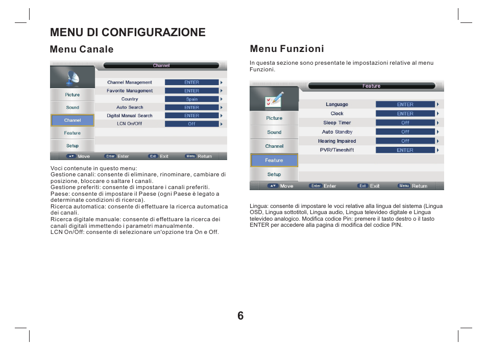 Menu di configurazione | Lenco TFT-1026 User Manual | Page 57 / 60