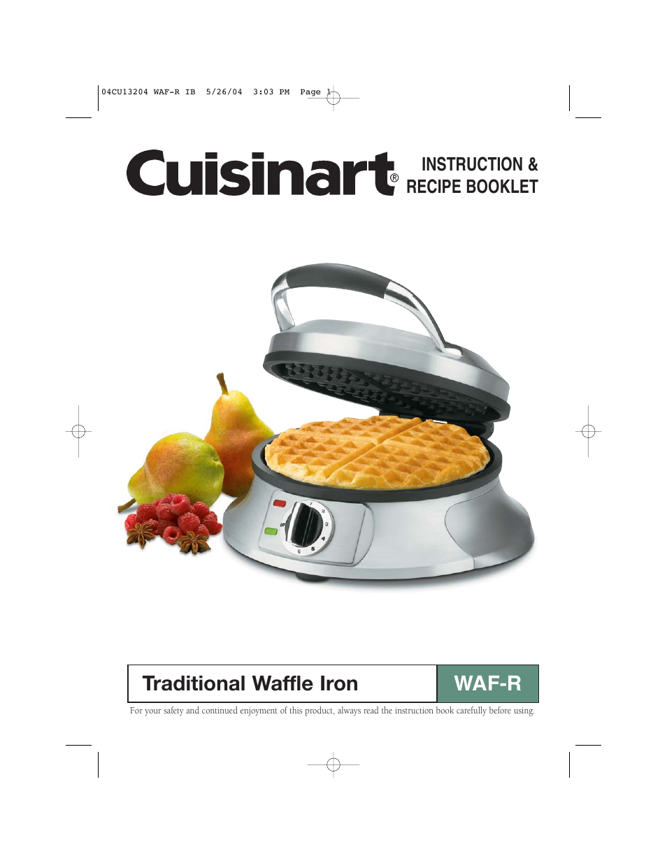 Cuisinart WAF-R User Manual | 12 pages