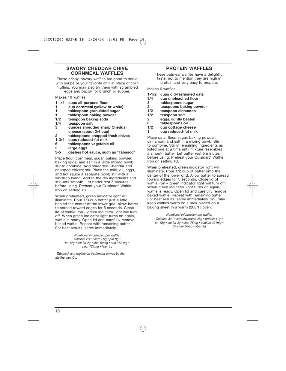 Cuisinart WAF-R User Manual | Page 10 / 12
