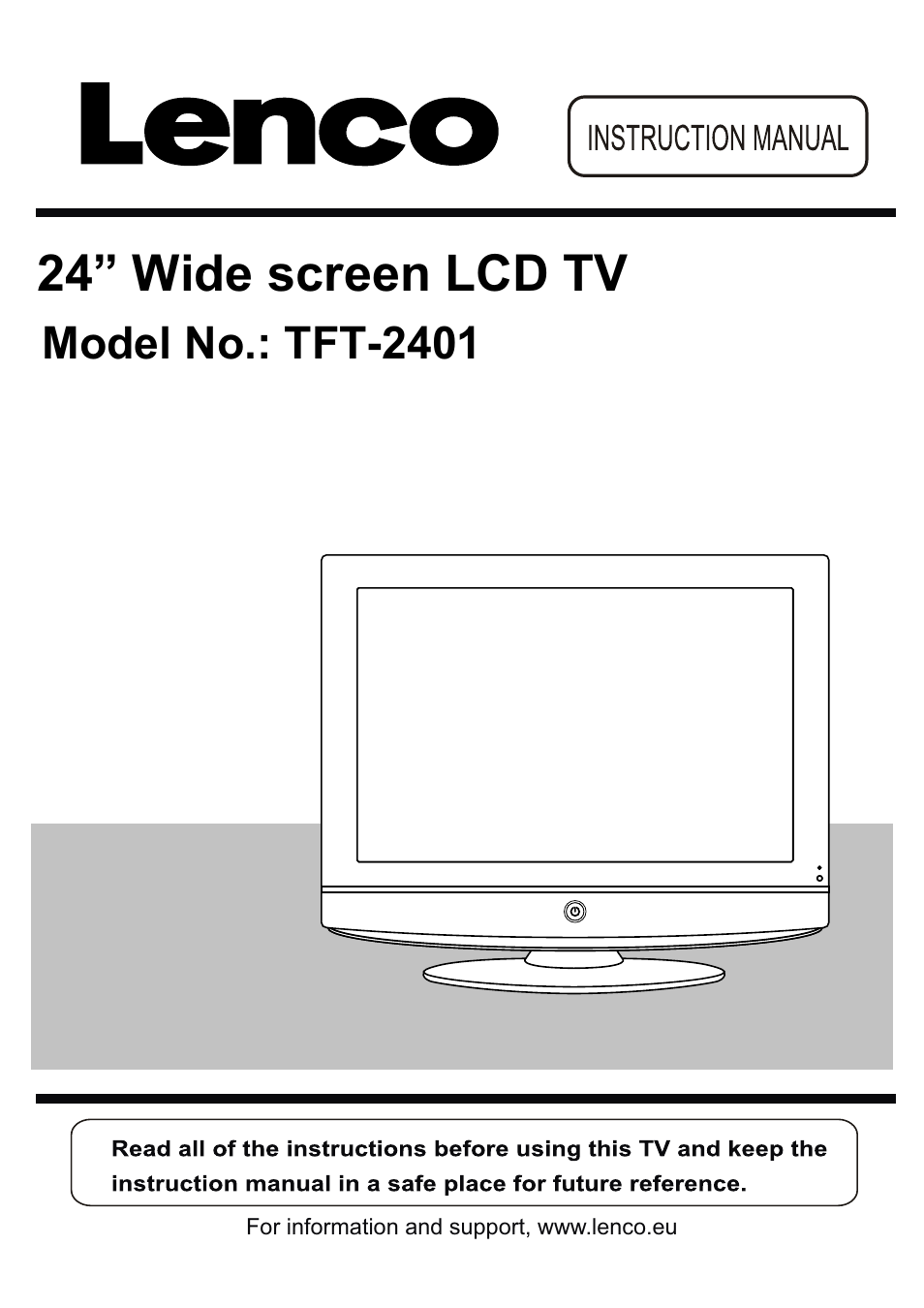 Lenco TFT-2401 User Manual | 20 pages