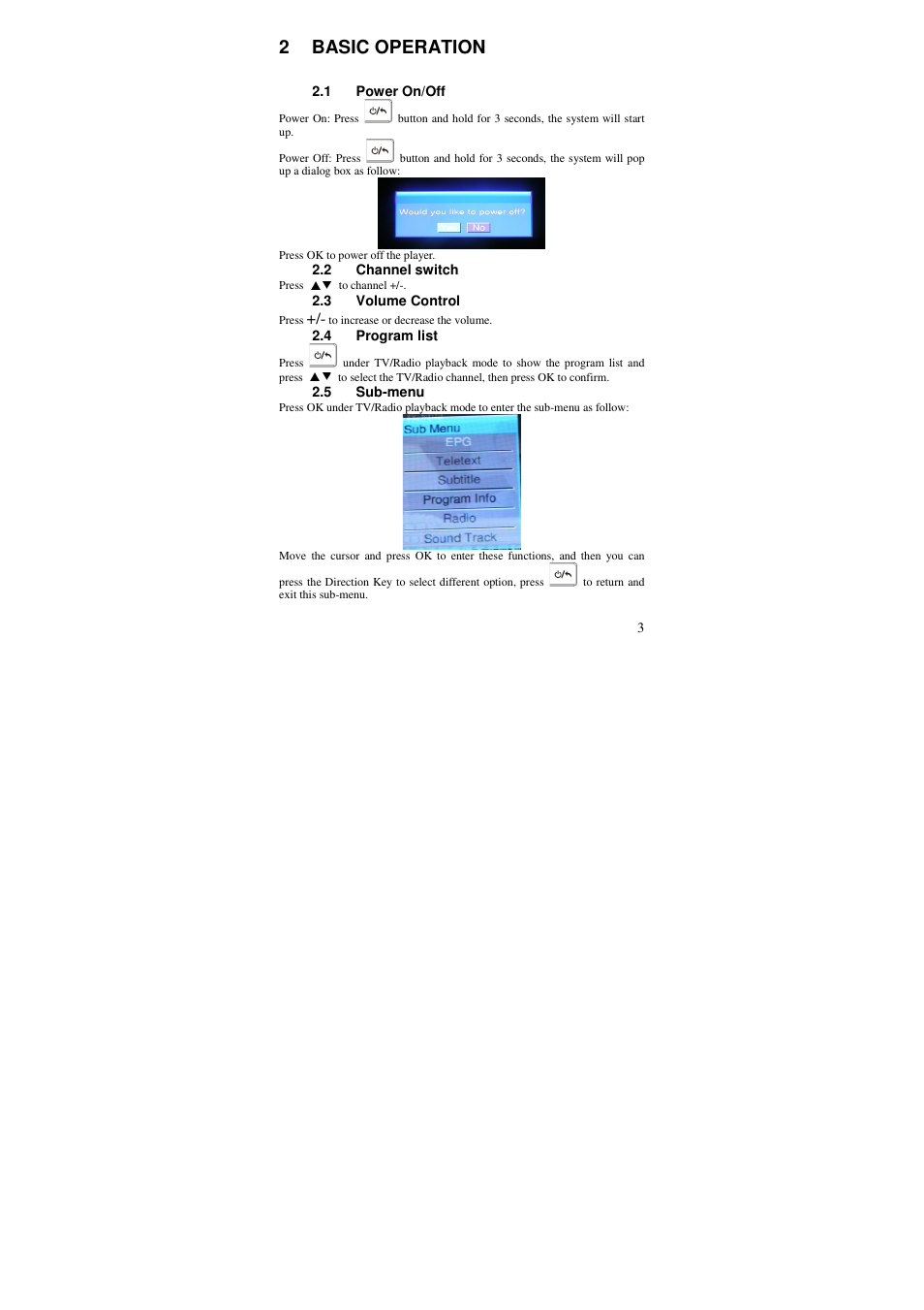2 basic operation | Lenco TFT-370 User Manual | Page 4 / 7