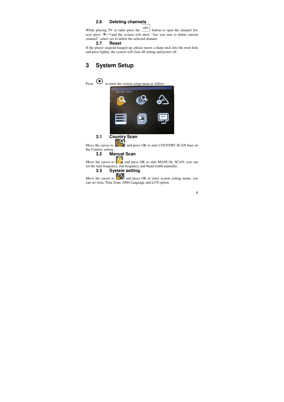 3 system setup | Lenco TFT-370 User Manual | Page 5 / 7