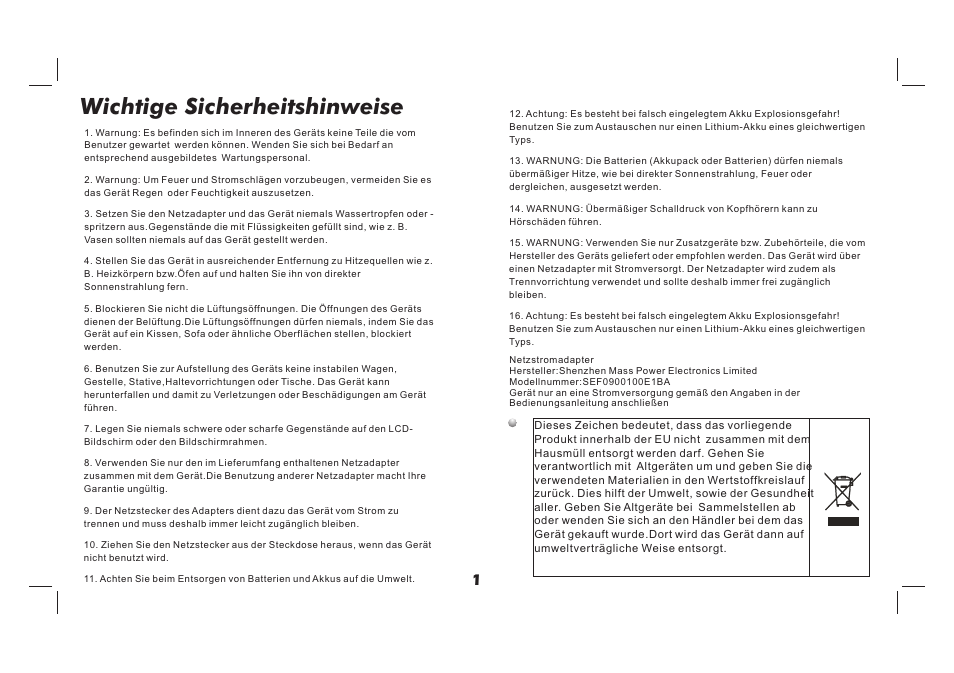 Wichtige sicherheitshinweise | Lenco TFT-726 User Manual | Page 17 / 75