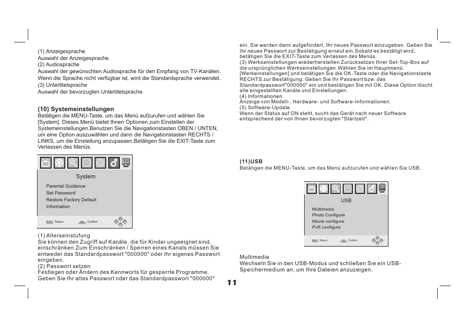 页 12, 10) systemeinstellungen | Lenco TFT-726 User Manual | Page 27 / 75