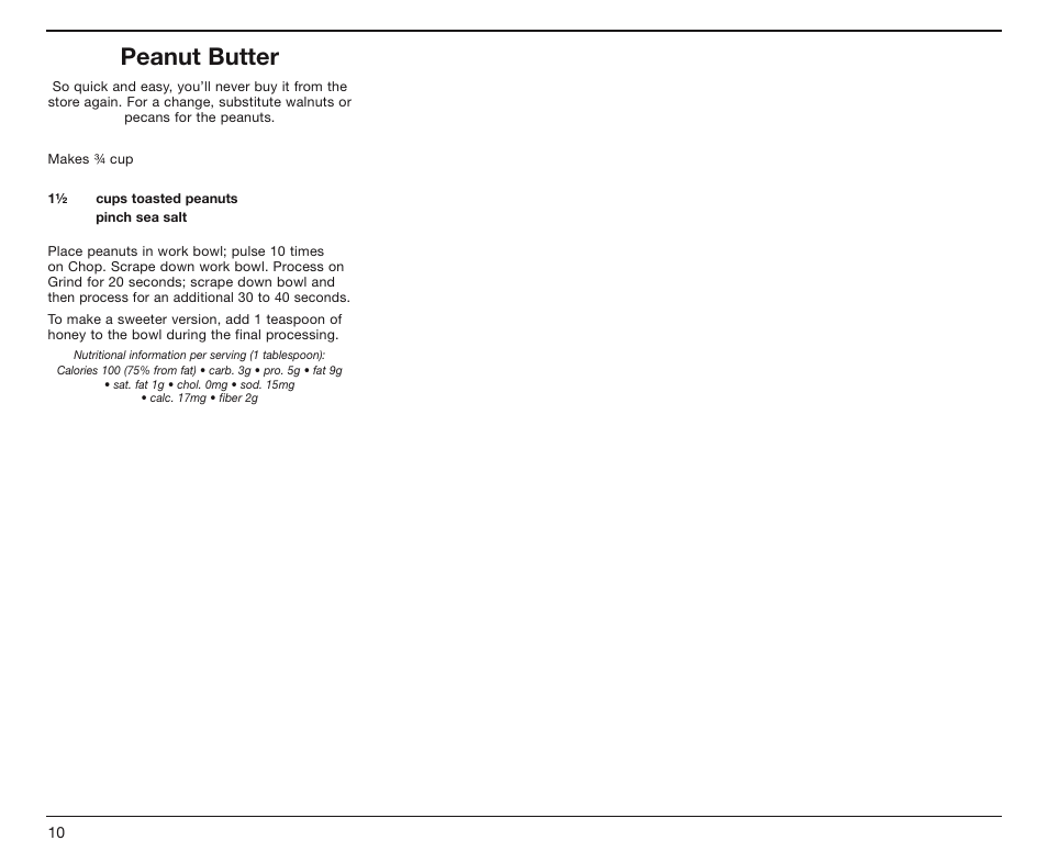 Peanut butter | Cuisinart DLC-4CHB User Manual | Page 11 / 13