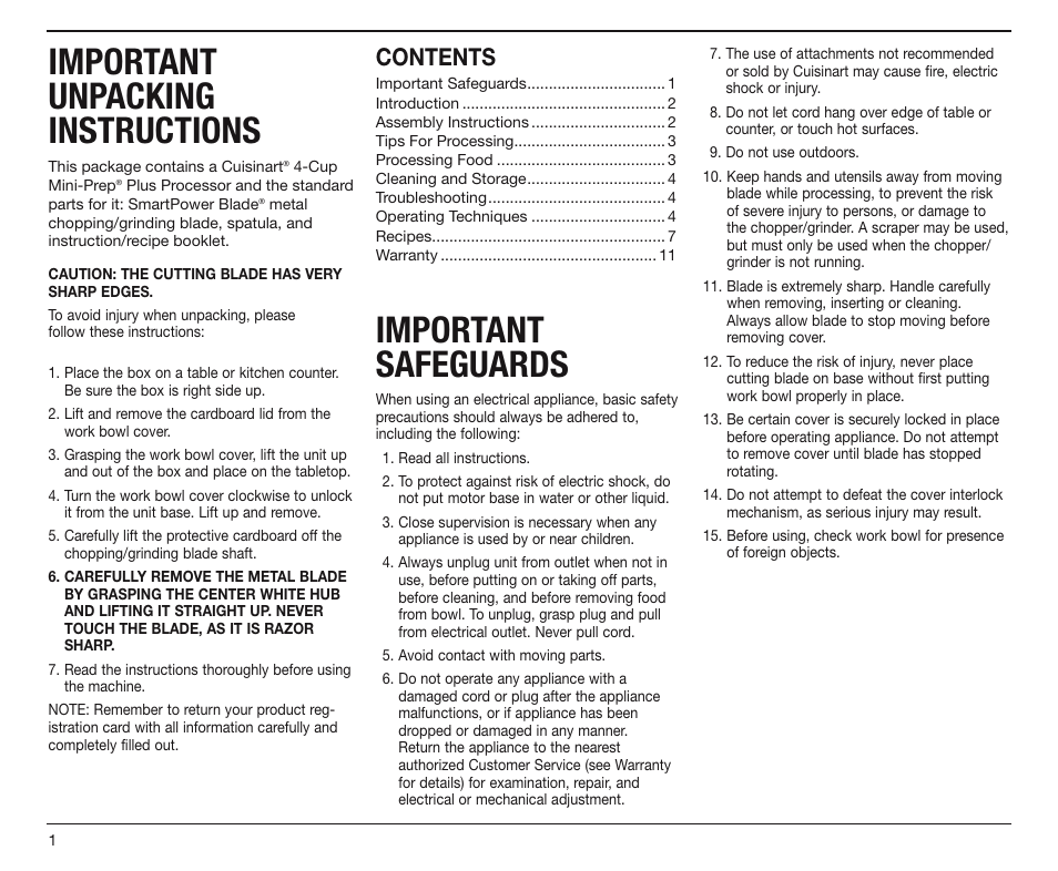 Cuisinart DLC-4CHB User Manual | Page 2 / 13