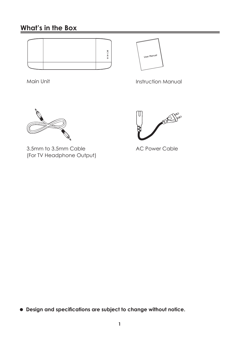 What’s in the box | Lenco TS-10 User Manual | Page 2 / 6