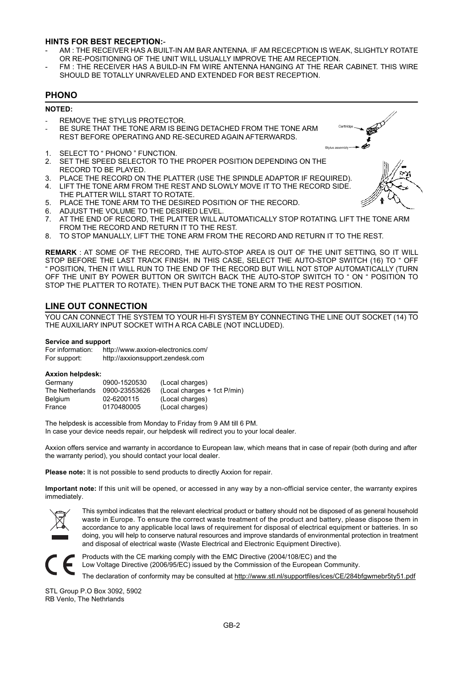 Lenco TT-28 User Manual | Page 12 / 12