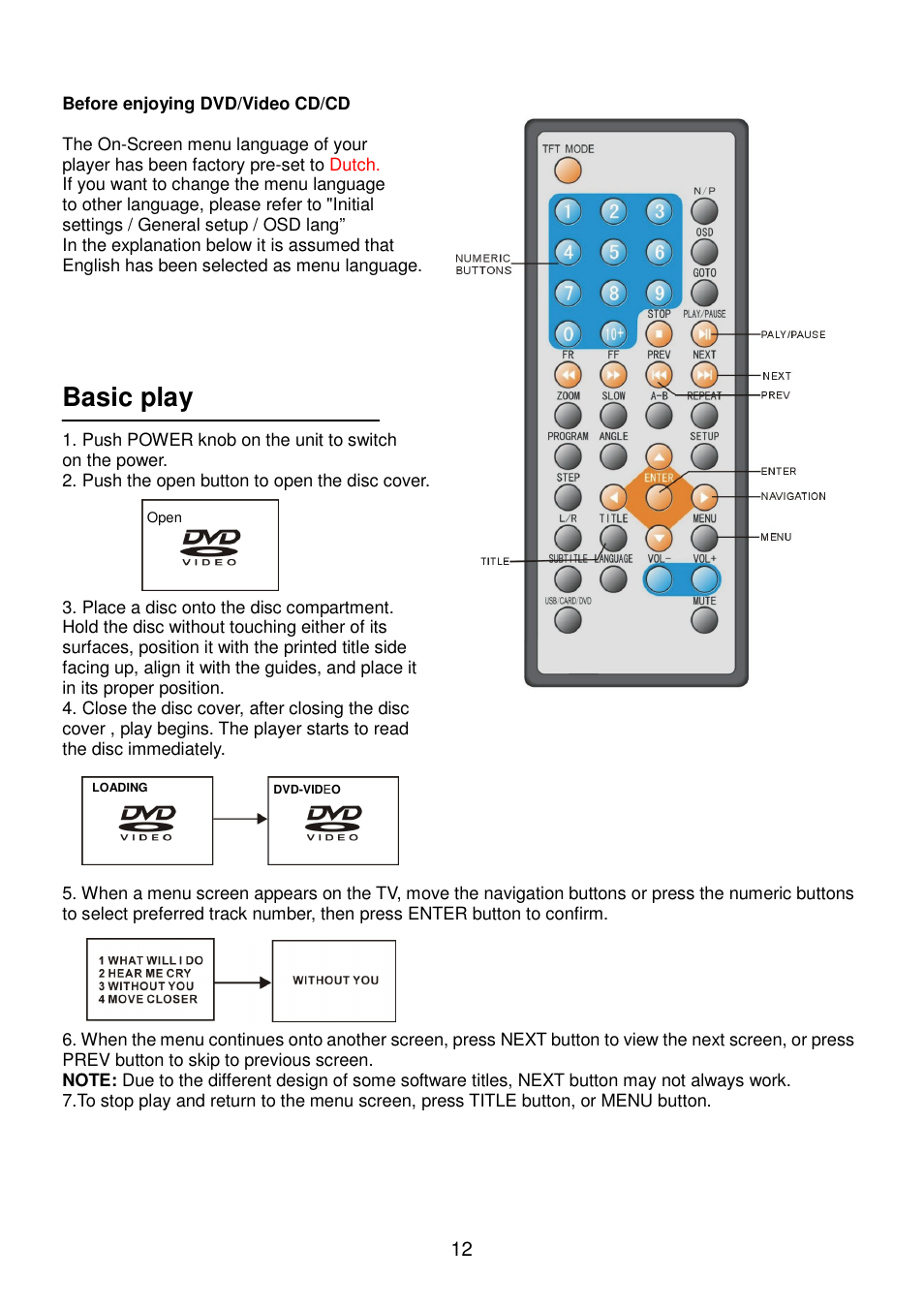 Basic play | Lenco Walky Box User Manual | Page 13 / 30