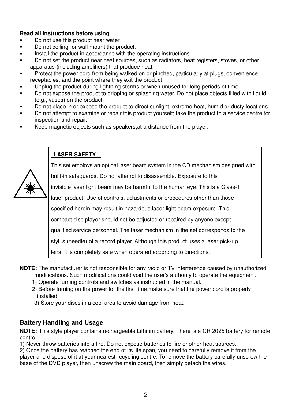 Lenco Walky Box User Manual | Page 3 / 30