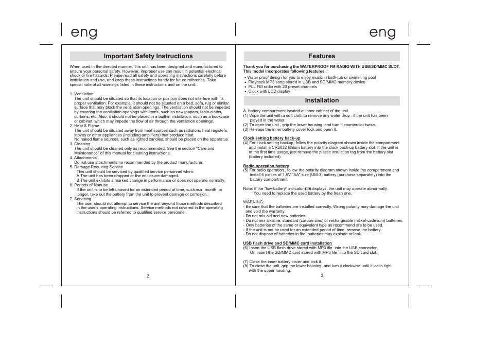 Lenco WPR-060 User Manual | Page 2 / 28