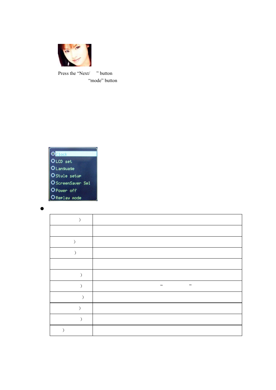 System setting | Lenco XEMIO-261 User Manual | Page 10 / 20