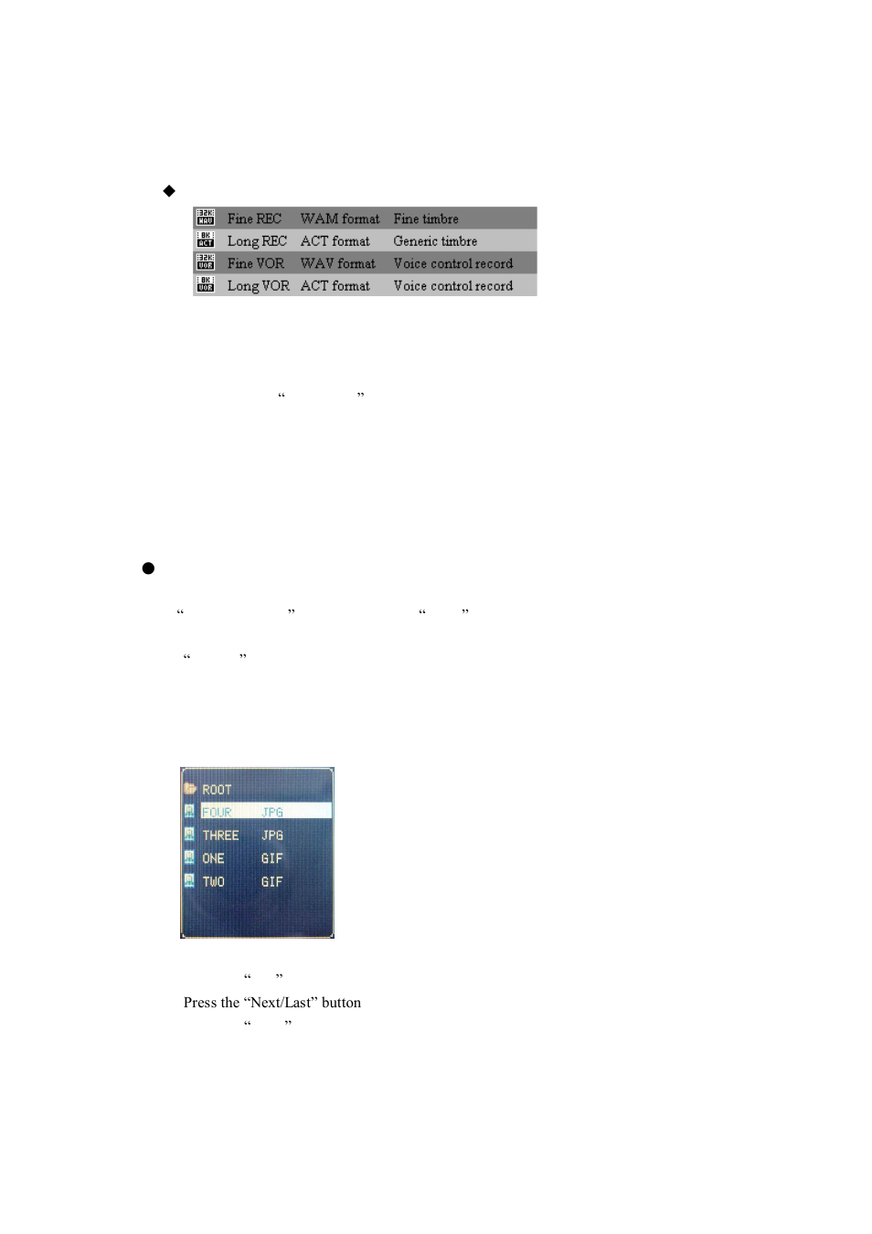 Play recorded files, Browse of jpeg, Convert act files to wav format files | Lenco XEMIO-261 User Manual | Page 9 / 20
