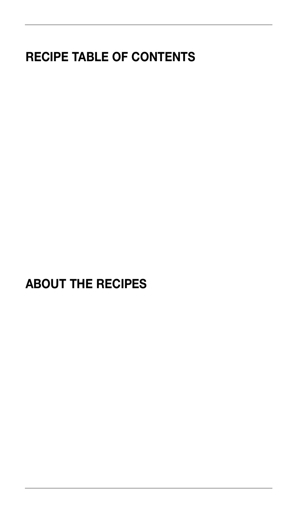 Recipe table of contents, About the recipes | Cuisinart CSB-33 Series User Manual | Page 9 / 20