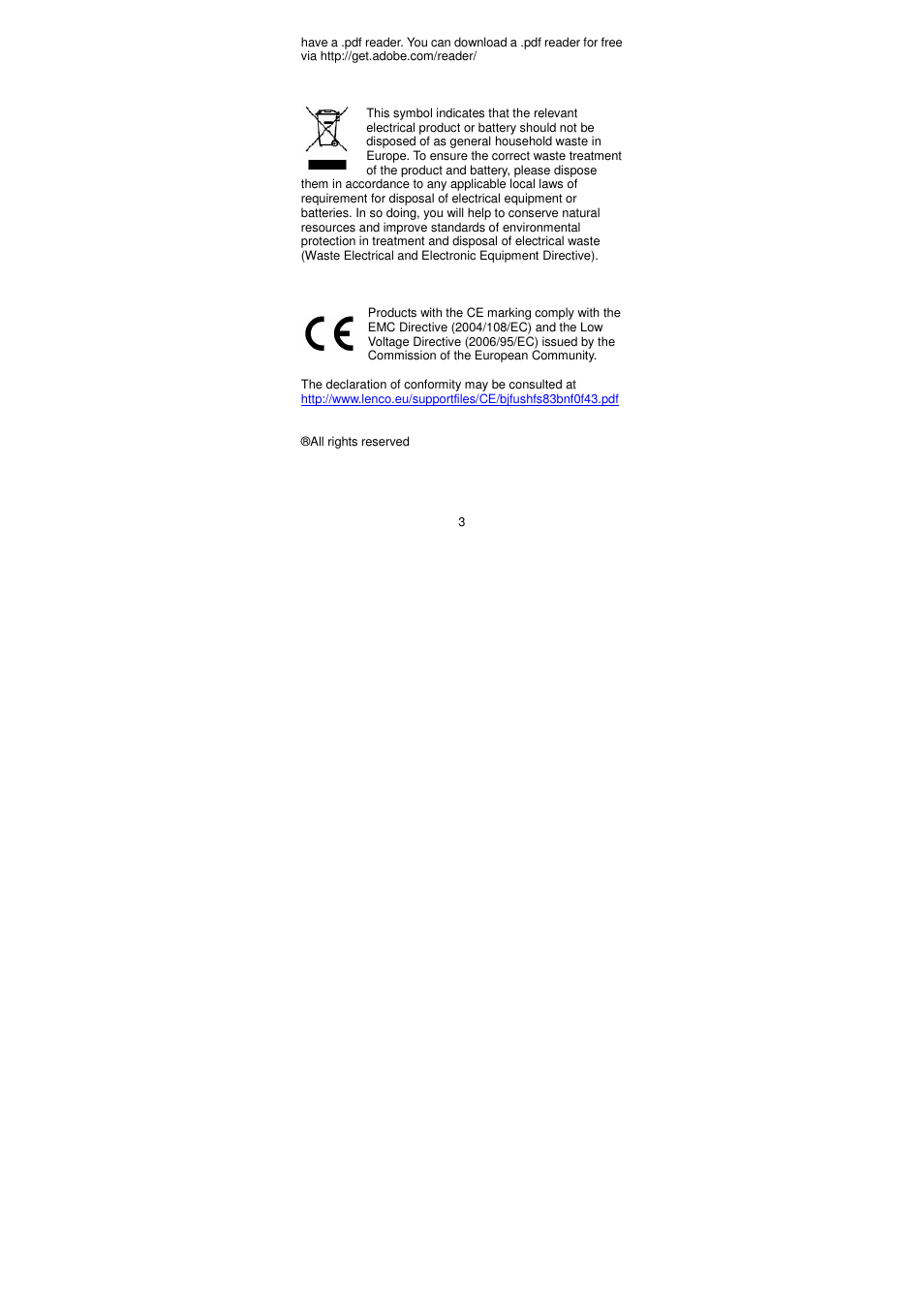 Lenco XEMIO-645 User Manual | Page 3 / 3