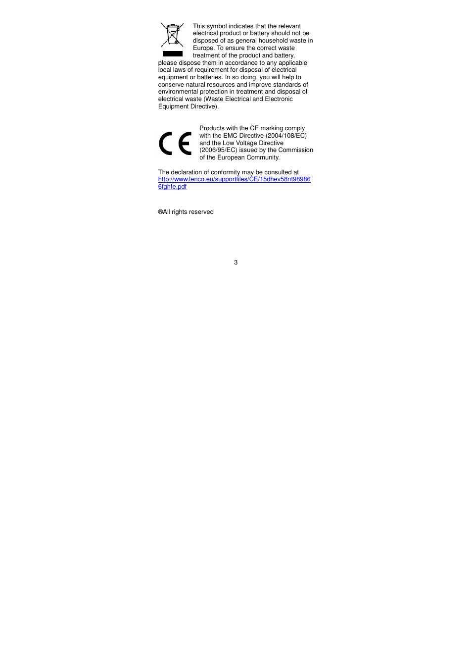 Lenco XEMIO-653 User Manual | Page 3 / 3