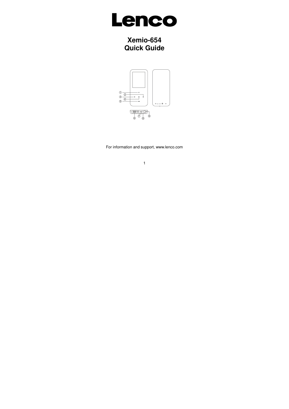 Lenco XEMIO-654 User Manual | 3 pages