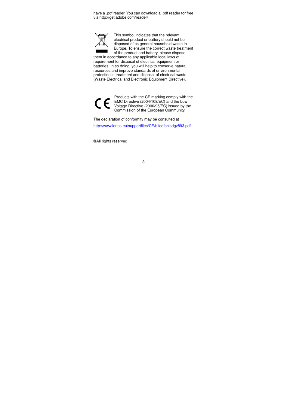 Lenco XEMIO-655 User Manual | Page 3 / 3