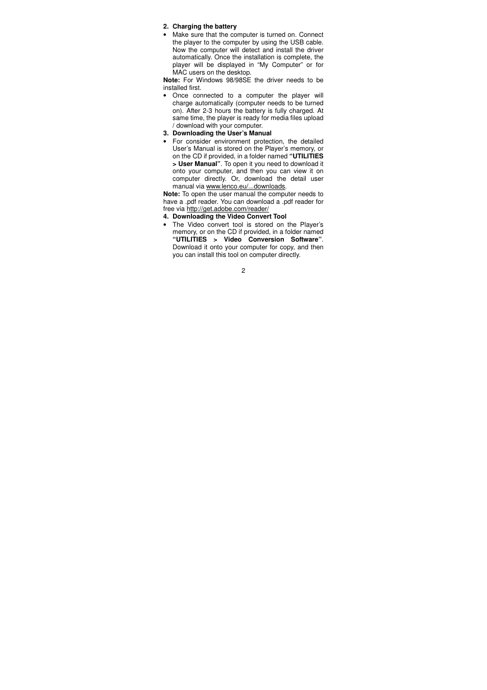 Lenco XEMIO-656 User Manual | Page 2 / 3