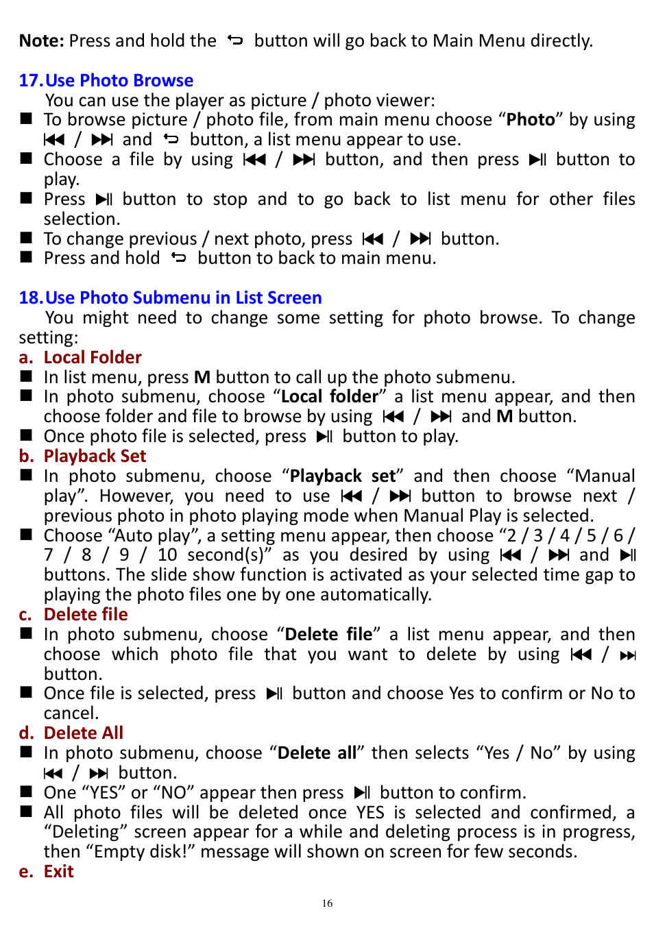 Lenco Xemio-657 User Manual | Page 16 / 22