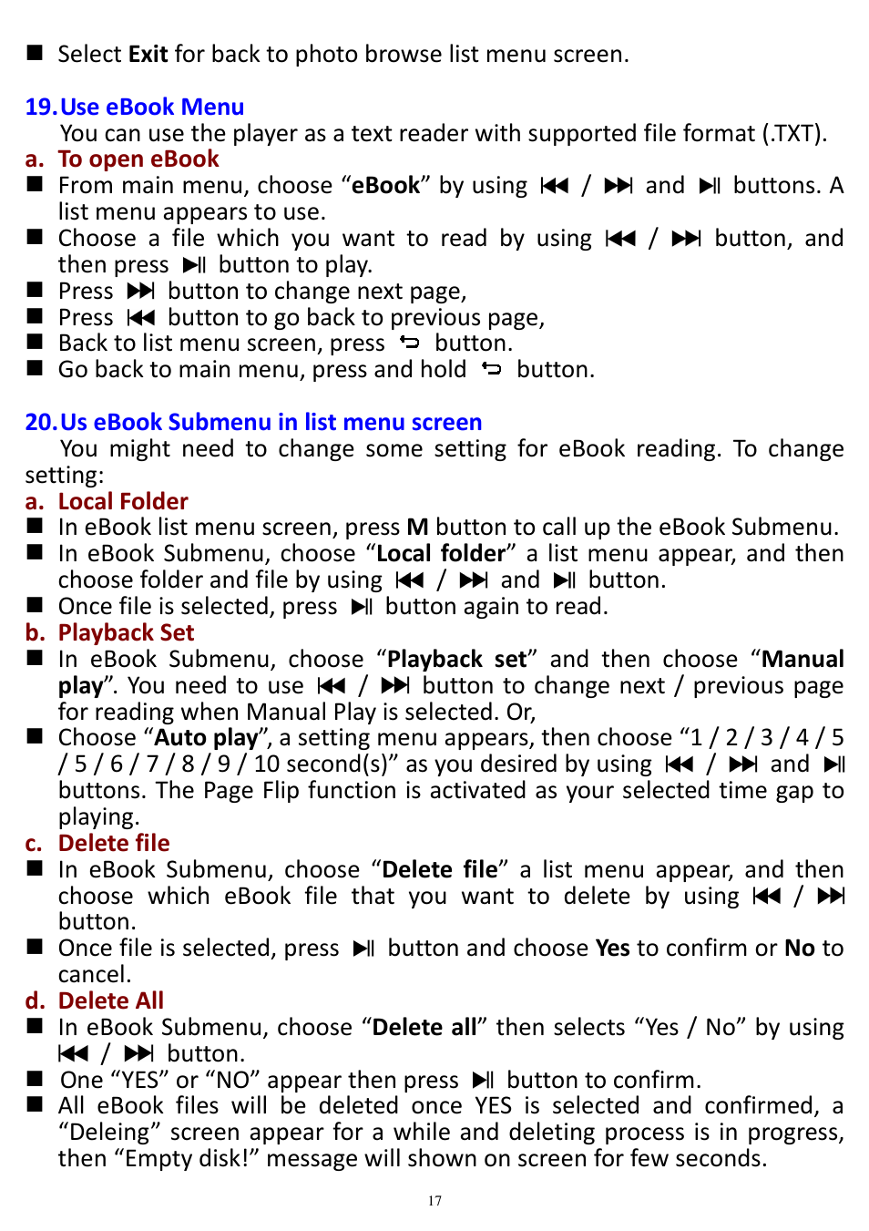Lenco Xemio-657 User Manual | Page 17 / 22