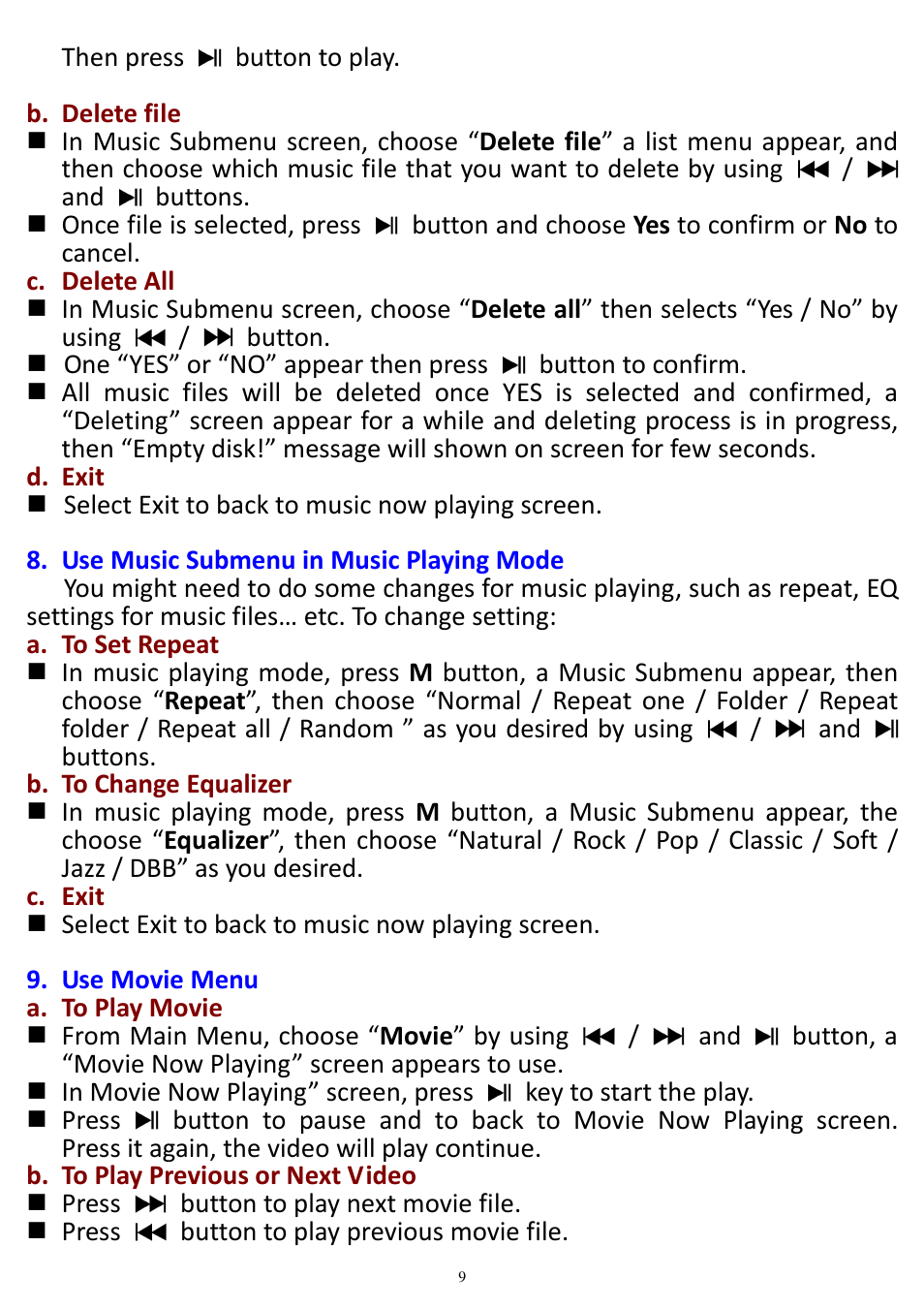 Lenco Xemio-657 User Manual | Page 9 / 22