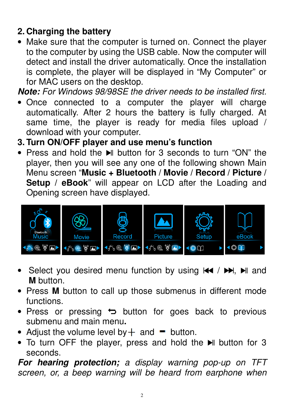 Lenco XEMIO-760 BT User Manual | Page 2 / 5