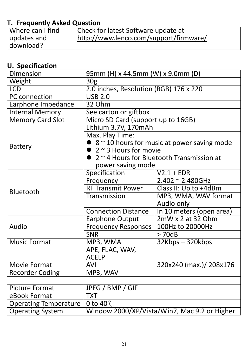 Lenco XEMIO-760 BT User Manual | Page 21 / 23
