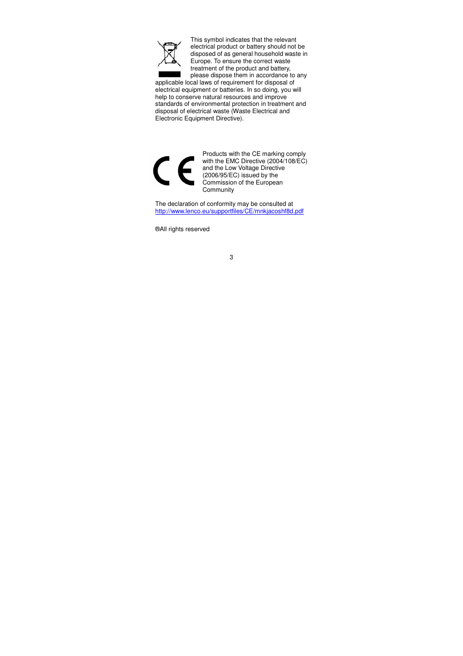 Lenco XEMIO-858 User Manual | Page 3 / 3