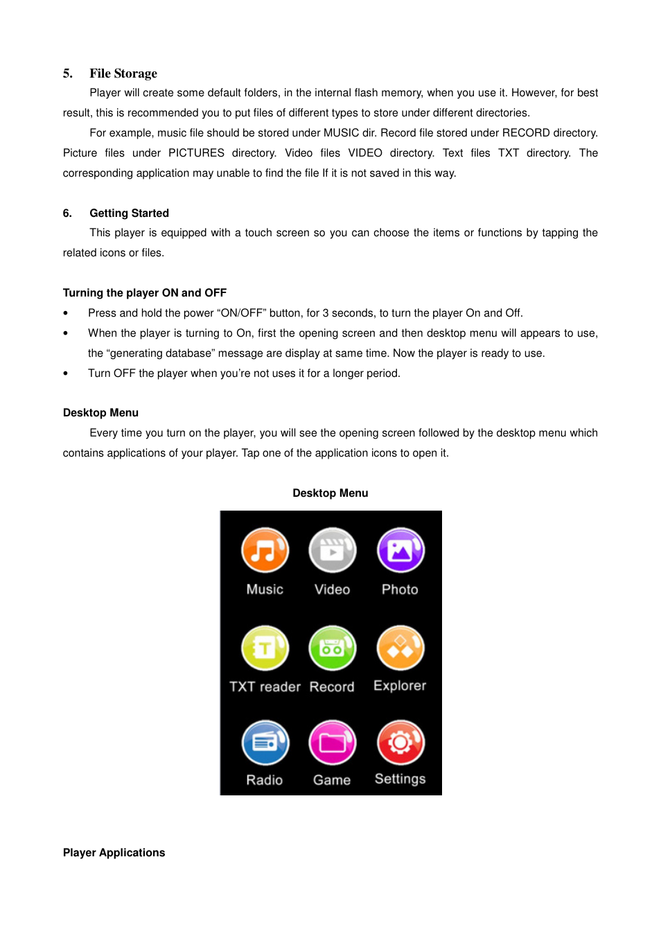 File storage | Lenco XEMIO-858 User Manual | Page 5 / 25