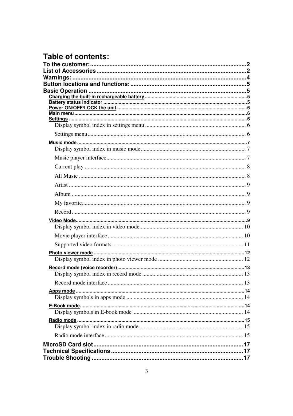 Lenco XEMIO-950 User Manual | Page 3 / 17