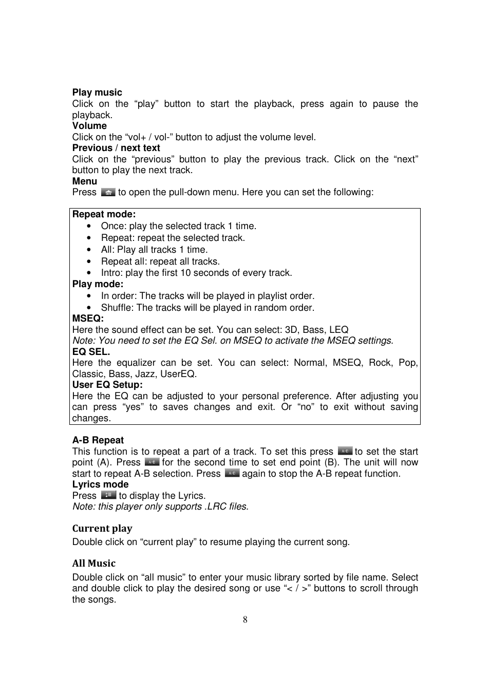 Lenco XEMIO-950 User Manual | Page 8 / 17