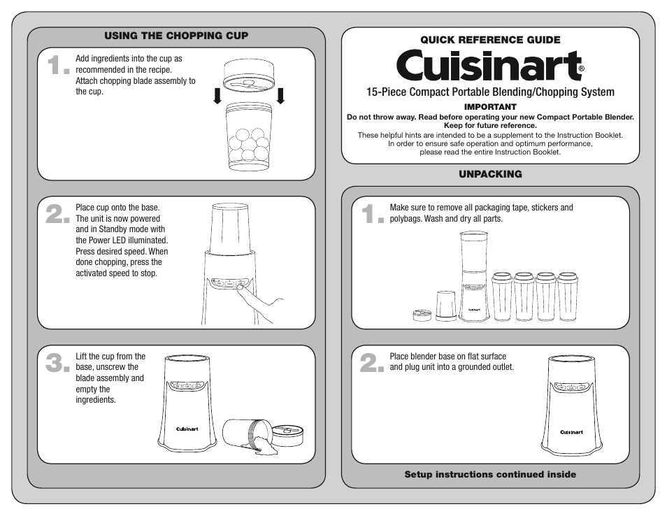 Cuisinart PG-26587 User Manual | 2 pages