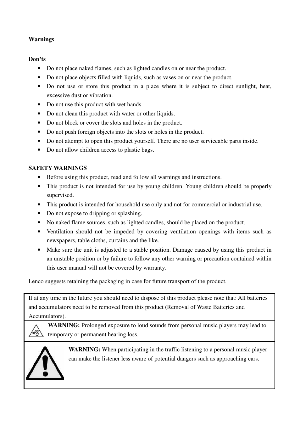 Lenco XEMIO-955 User Manual | Page 2 / 32