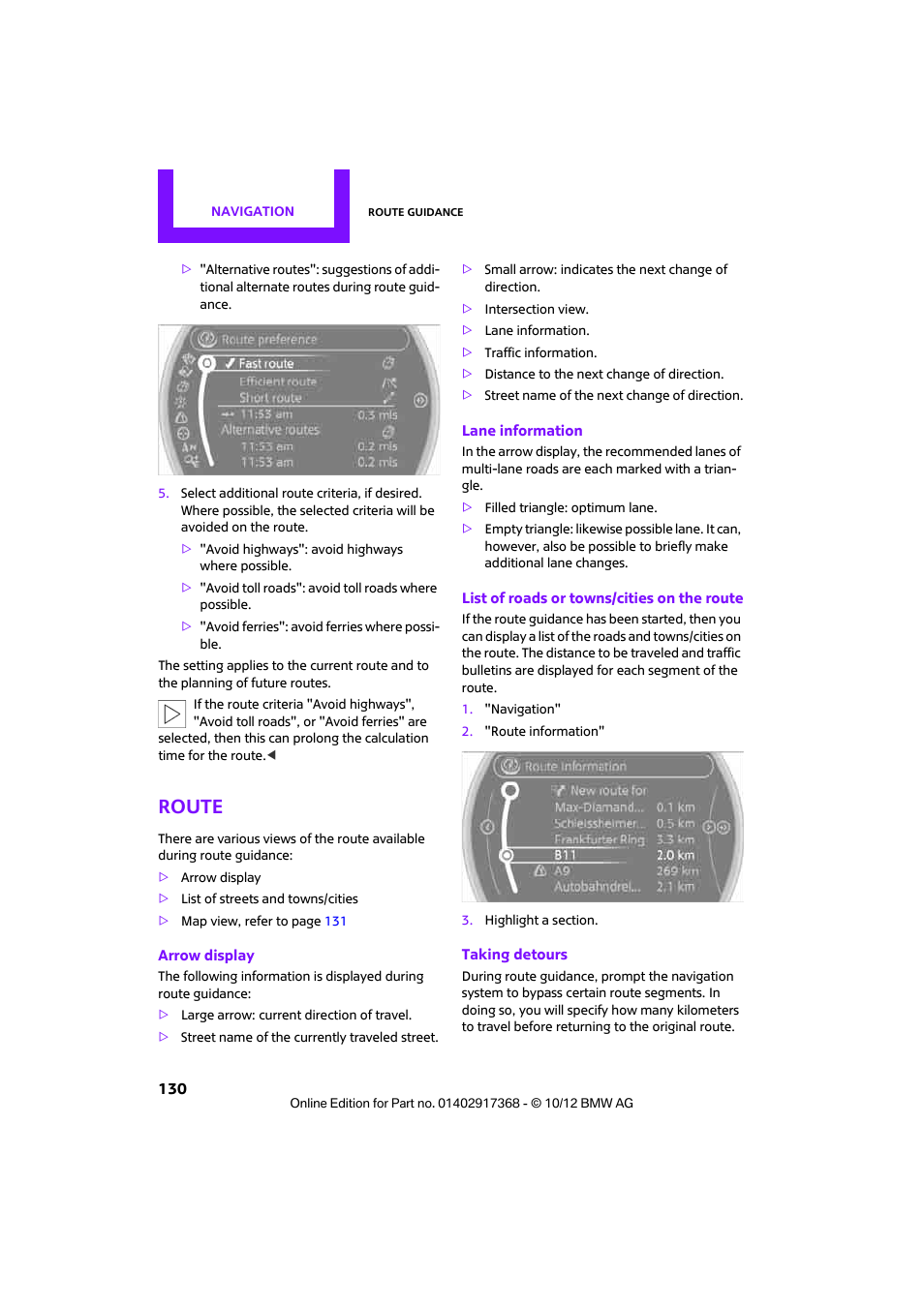 Route | Mini 2013 Countryman User Manual | Page 131 / 275