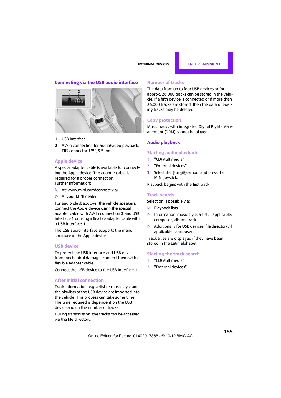 Mini 2013 Countryman User Manual | Page 156 / 275