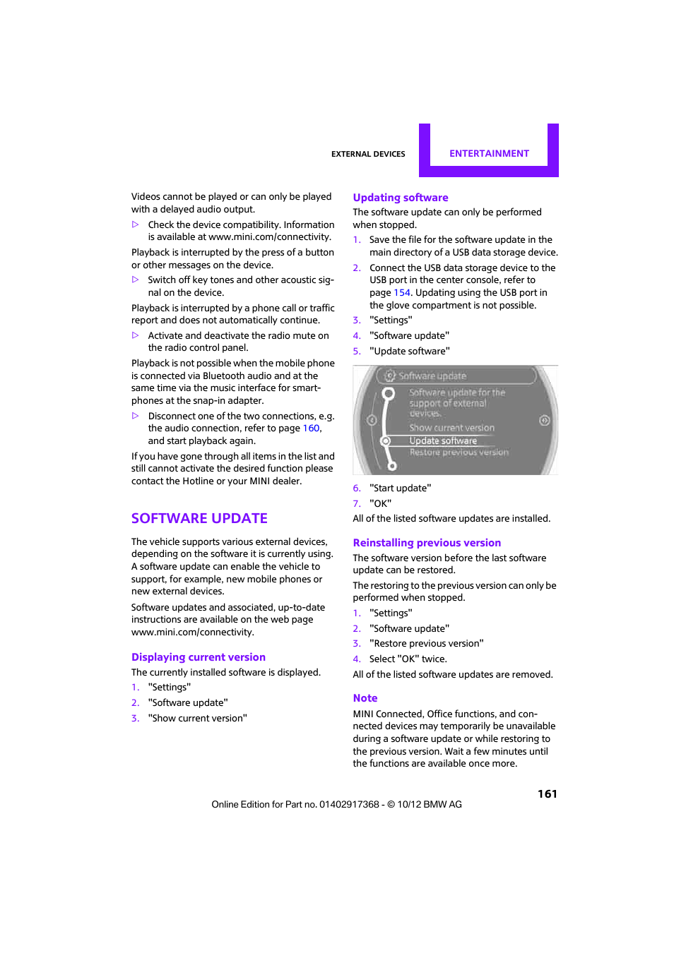 Software update | Mini 2013 Countryman User Manual | Page 162 / 275